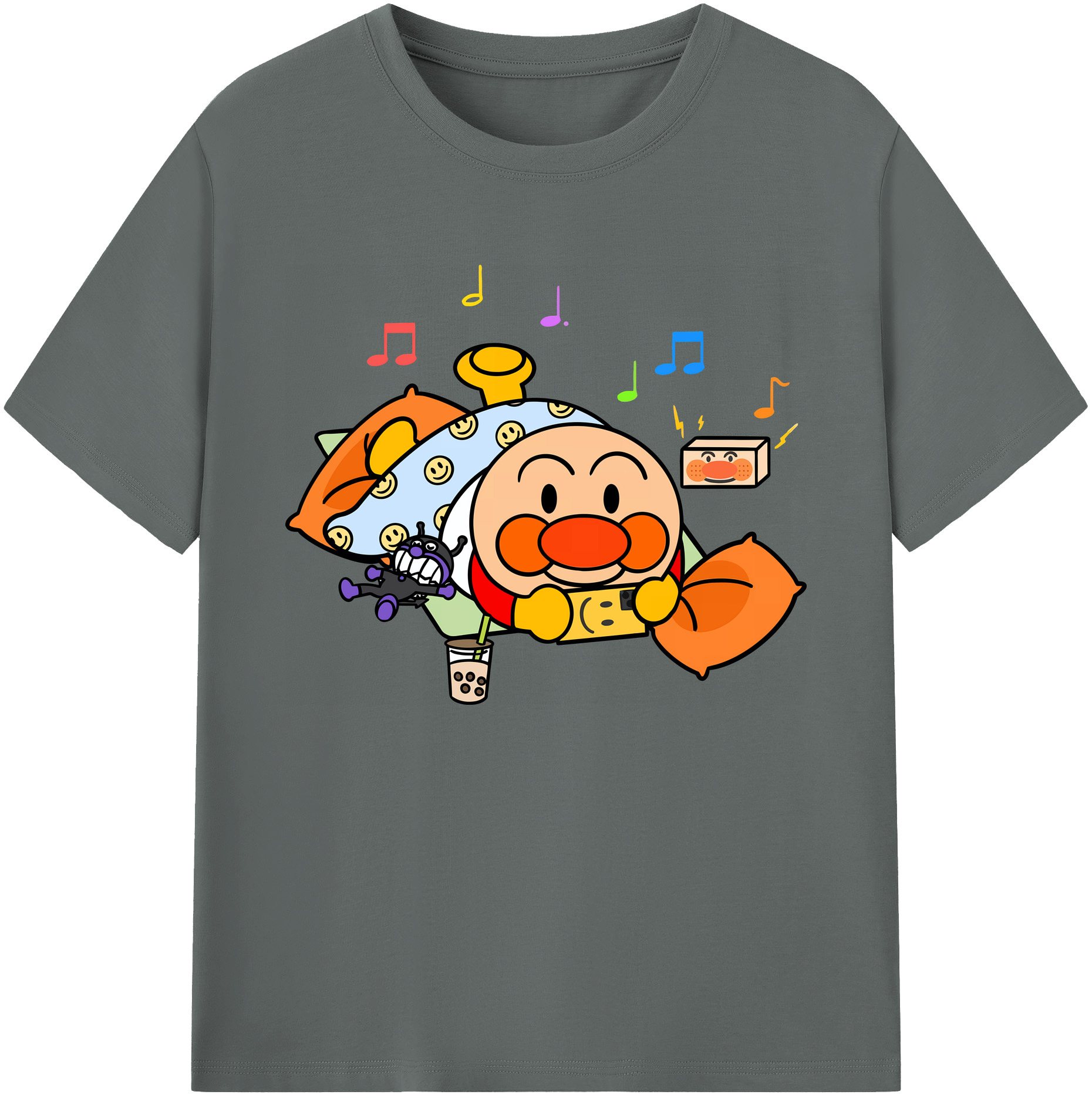（画像用） アンパンマン Anpanman 綿100％ メンズ半袖Tシャツ｜肌触りやわらか＆通気性